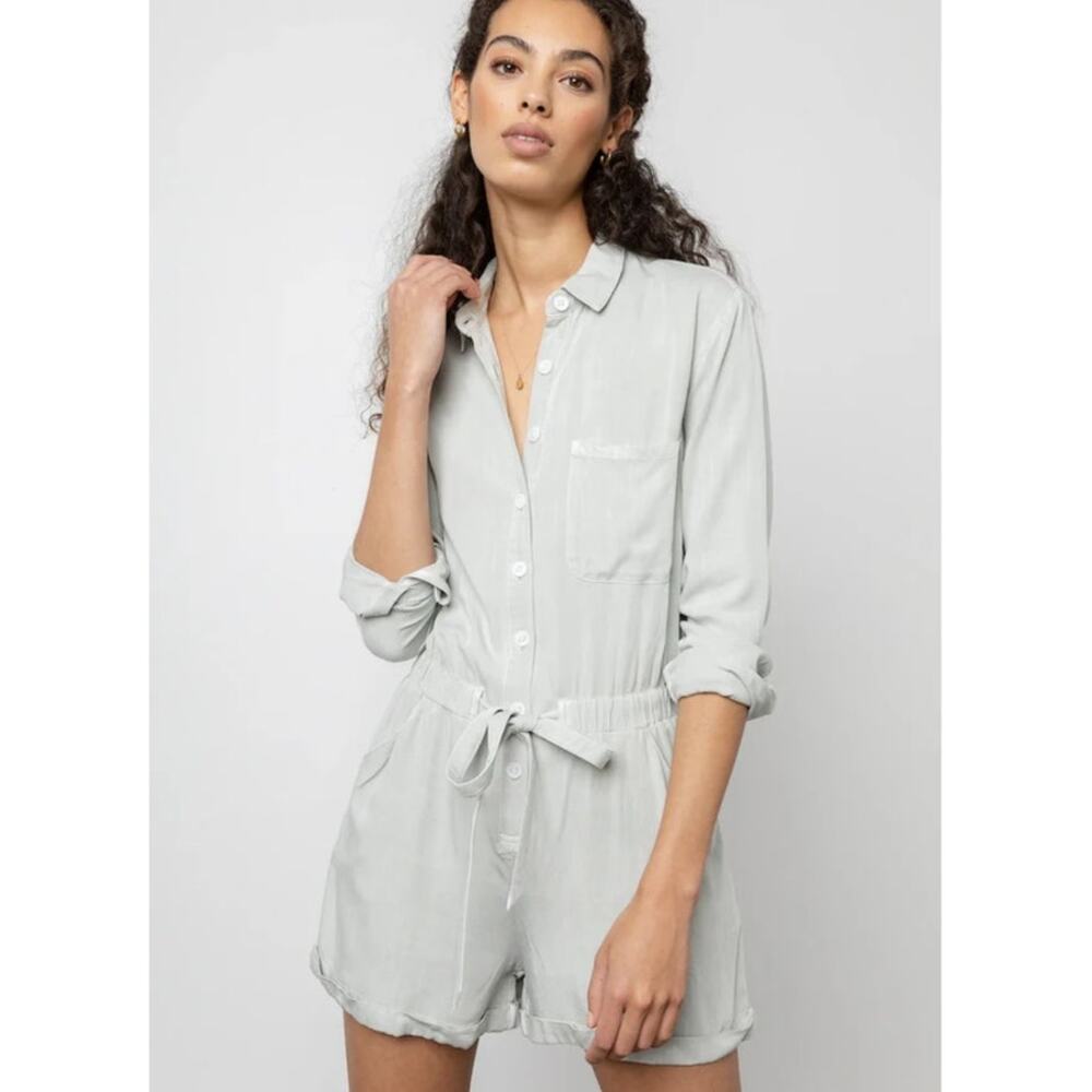 Rails Kennedy Button Down Long Sleeve Romper In M… - image 1